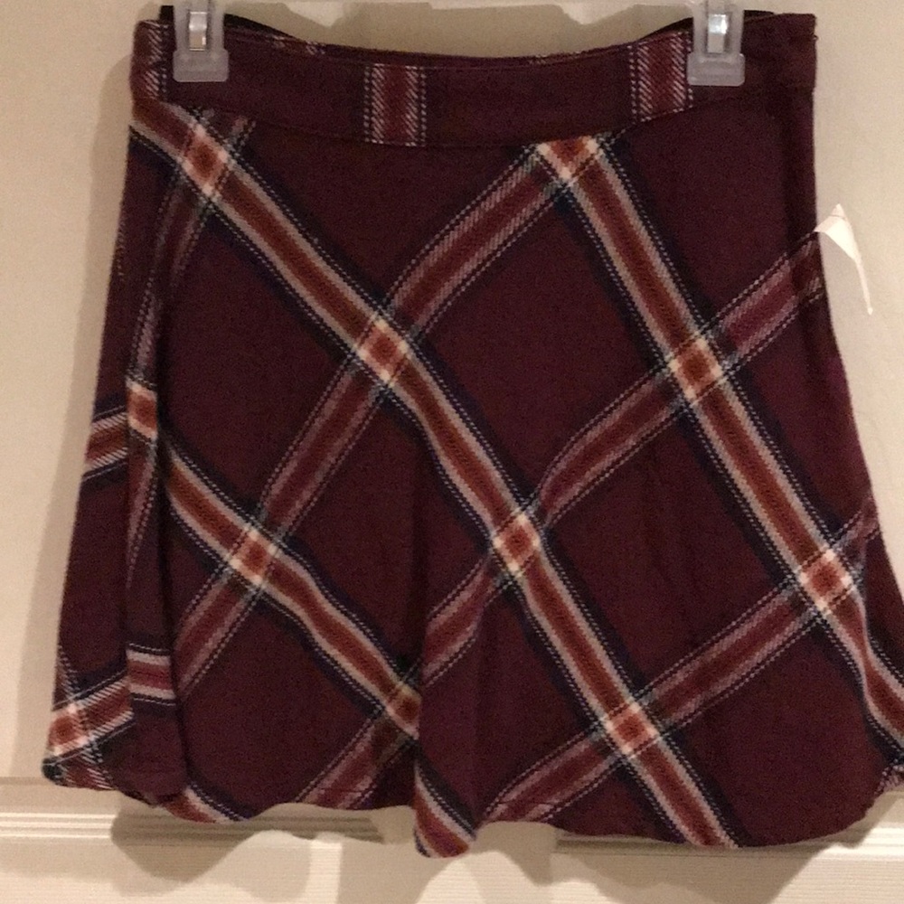 Red plaid skirt